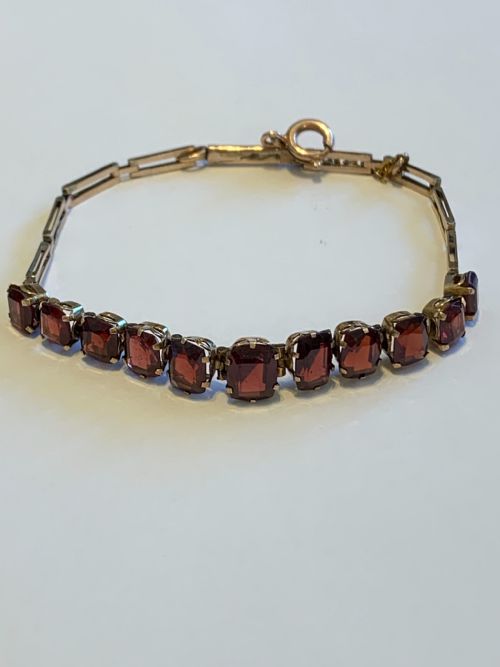 EDWARDIAN 9CT GOLD GARNET BRACELET - ADDITIONAL PHOTO 3