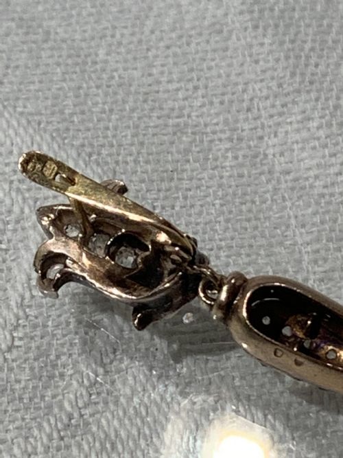 ANTIQUE OLD CUT DIAMOND EARRINGS - ADDITIONAL PHOTO 2