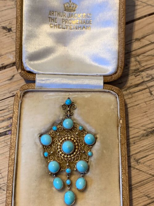 edwardian turquoise pendant - CATEGORY: ANTIQUE JEWELLERY - DATED EDWARDIAN