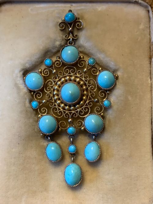 EDWARDIAN TURQUOISE PENDANT - ADDITIONAL PHOTO 3