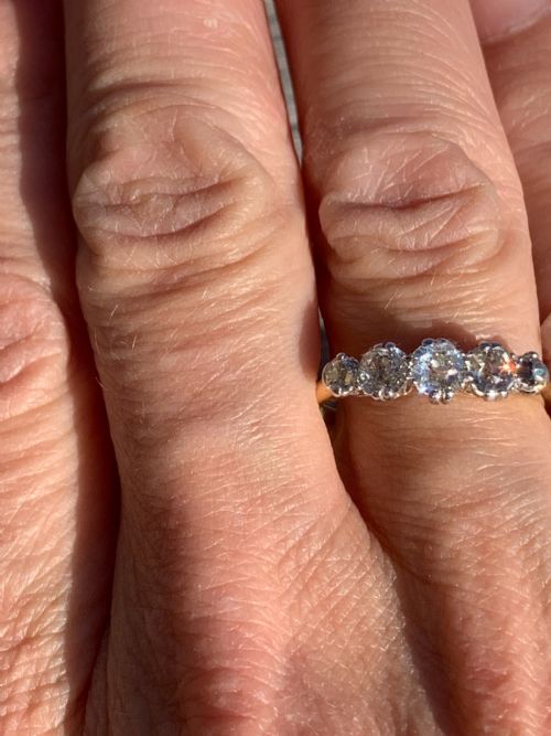 DIAMOND ANTIQUE 18CT GOLD ENGAGEMENT RING - ADDITIONAL PHOTO 6