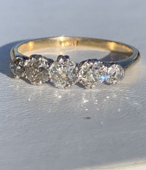 DIAMOND ANTIQUE 18CT GOLD ENGAGEMENT RING - ADDITIONAL PHOTO 7
