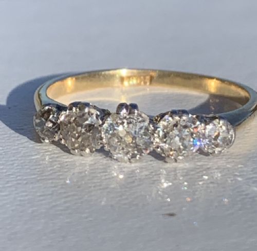 DIAMOND ANTIQUE 18CT GOLD ENGAGEMENT RING - ADDITIONAL PHOTO 8