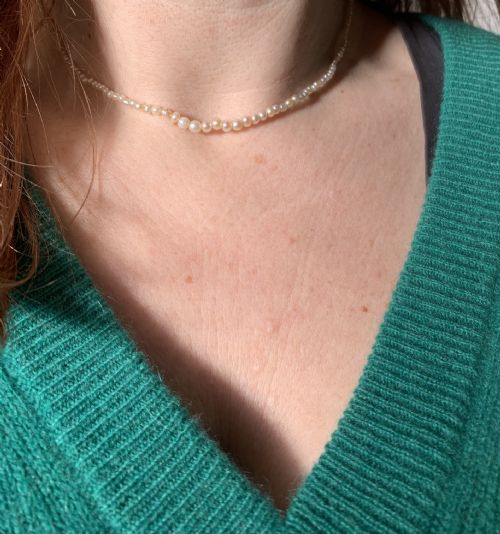 NATURAL PEARL GEORGIAN EMERALD AND DIAMOND CLASPED NECKLACE - ADDITIONAL PHOTO 7