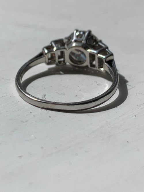PLATINUM AND DIAMOND ART DECO ENGAGEMENT RING - ADDITIONAL PHOTO 1