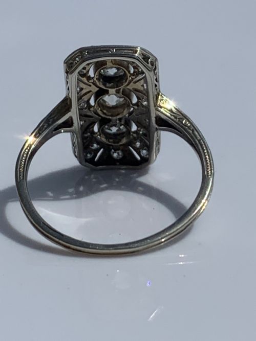 ART DECO DIAMOND PANEL RING - ADDITIONAL PHOTO 1