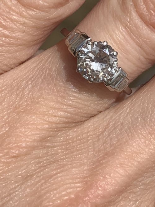 PLATINUM AND DIAMOND ART DECO ENGAGEMENT RING - ADDITIONAL PHOTO 10