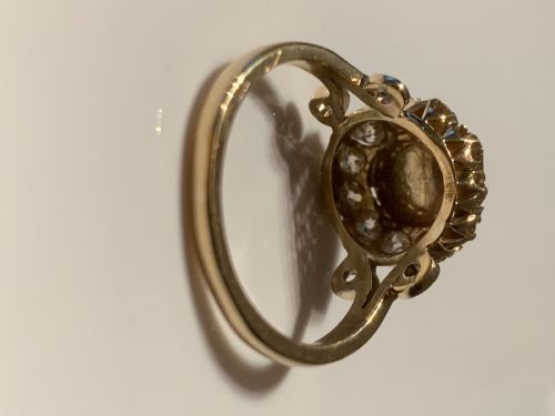 ANTIQUE ROSE CUT DIAMOND AND PEARL RING - ADDITIONAL PHOTO 3