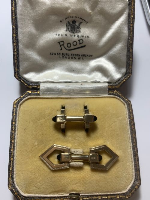 ART DECO 9CT GOLD ONYX CUFFLINKS - ADDITIONAL PHOTO 2
