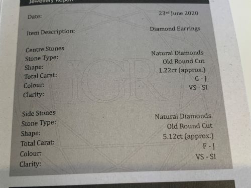 DIAMOND OLD CUT 1940S EARRINGS - ADDITIONAL PHOTO 4
