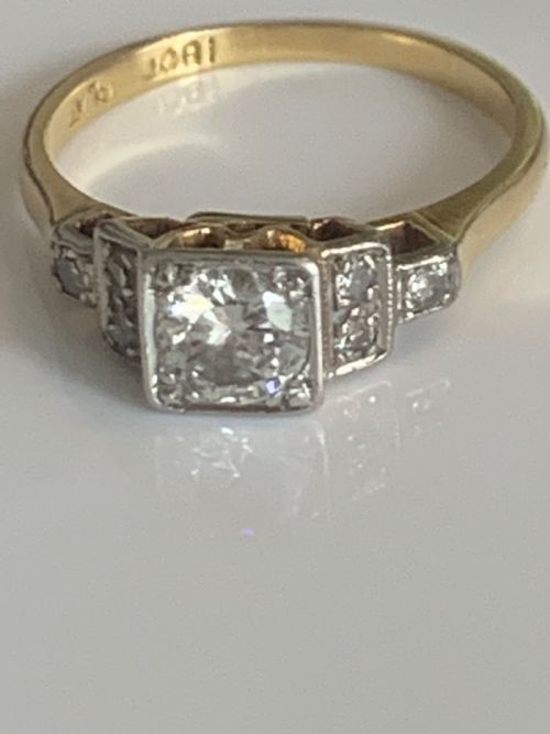 Mid Century 0.68ct Diamond Engagement Ring 18ct Gold