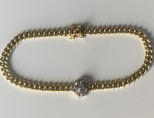 old european cut diamond gold bracelet - CATEGORY: ANTIQUE JEWELLERY - DATED 1920