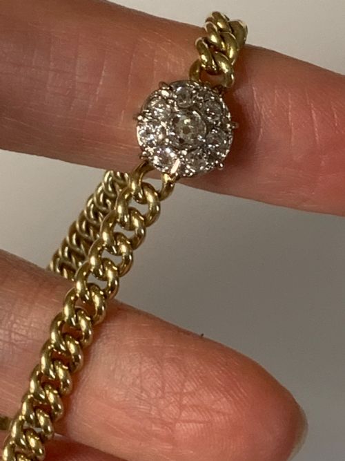 OLD EUROPEAN CUT DIAMOND GOLD BRACELET - ADDITIONAL PHOTO 7