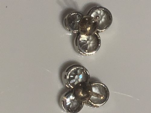 OLD EUROPEAN CUT DIAMOND CLUSTER EARRINGS - ADDITIONAL PHOTO 4