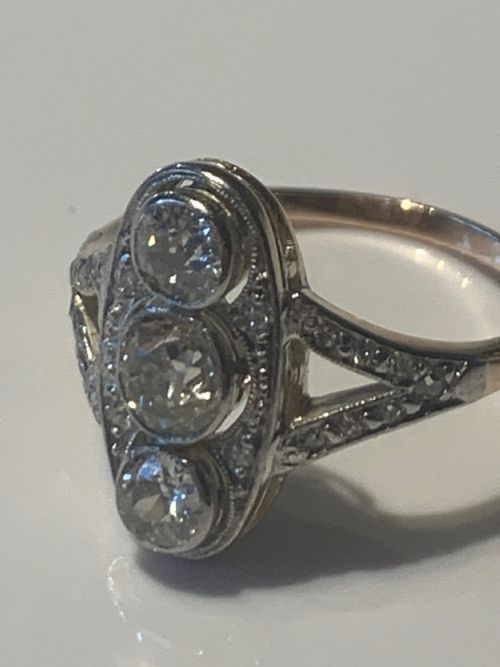 DIAMOND ANTIQUE PANEL RING - ADDITIONAL PHOTO 4