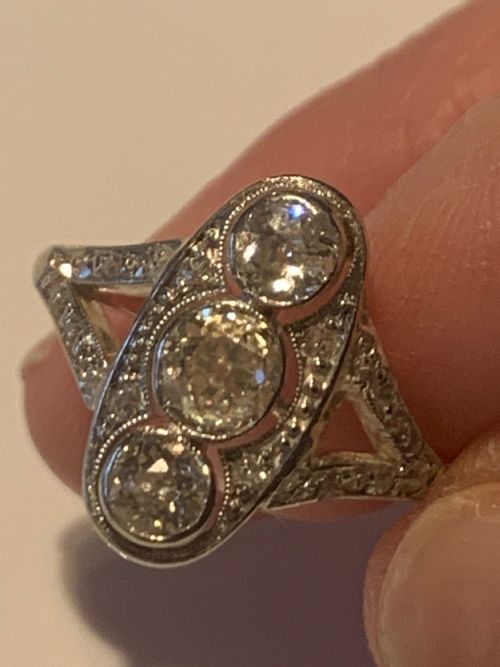 DIAMOND ANTIQUE PANEL RING - ADDITIONAL PHOTO 5