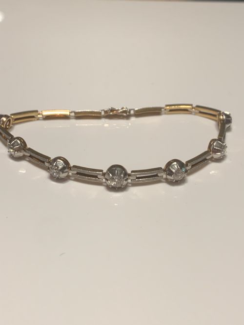 PLATINUM AND GOLD 15CT DIAMOND ART DECO BRACELET - ADDITIONAL PHOTO 3