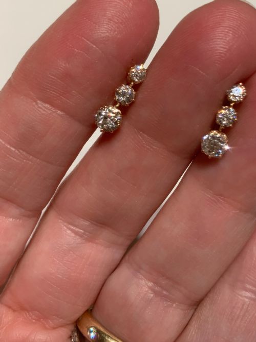 ANTIQUE OLD CUT DIAMONDS SET EARRINGS - ADDITIONAL PHOTO 1