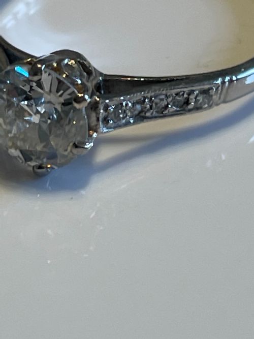 11CT OLD EUROPEAN CUT DIAMOND SOLITAIRE RING - ADDITIONAL PHOTO 1