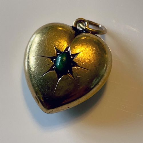 15ct gold edwardian heart - CATEGORY: ANTIQUE JEWELLERY - DATED EDWARDIAN