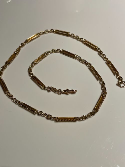 15ct gold edwardian watch chain - CATEGORY: ANTIQUE JEWELLERY - DATED EDWARDIAN