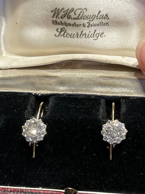 25CT VICTORIAN ANTIQUE OLD CUT DIAMOND EARRINGS - ADDITIONAL PHOTO 2