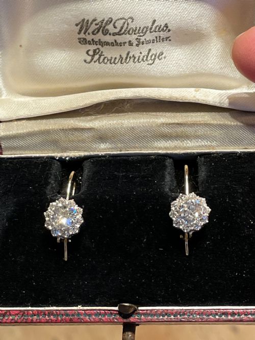 25CT VICTORIAN ANTIQUE OLD CUT DIAMOND EARRINGS - ADDITIONAL PHOTO 3