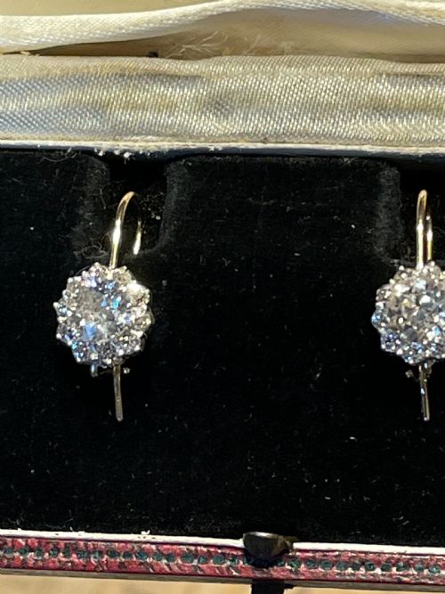 25CT VICTORIAN ANTIQUE OLD CUT DIAMOND EARRINGS - ADDITIONAL PHOTO 4