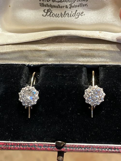 25CT VICTORIAN ANTIQUE OLD CUT DIAMOND EARRINGS - ADDITIONAL PHOTO 5