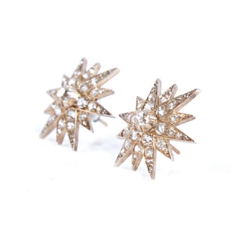 VICTORIAN DIAMOND STAR EARRINGS - ADDITIONAL PHOTO 1