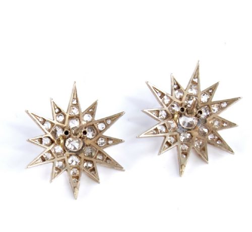 VICTORIAN DIAMOND STAR EARRINGS - ADDITIONAL PHOTO 3