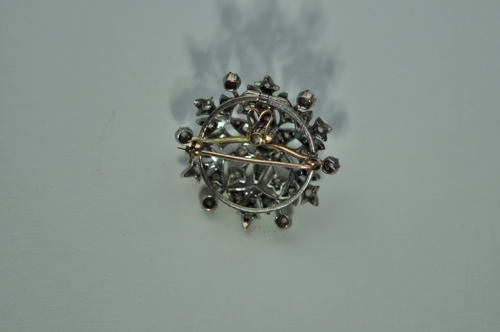 Victorian Starburst Diamond Brooch  View III