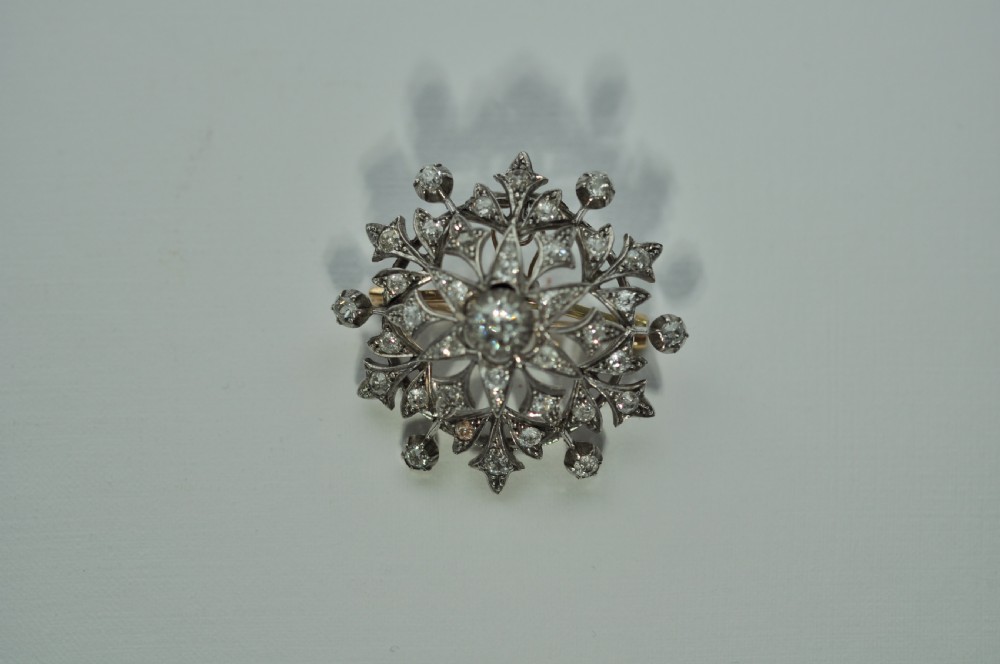 Victorian Starburst Diamond Brooch  View IV