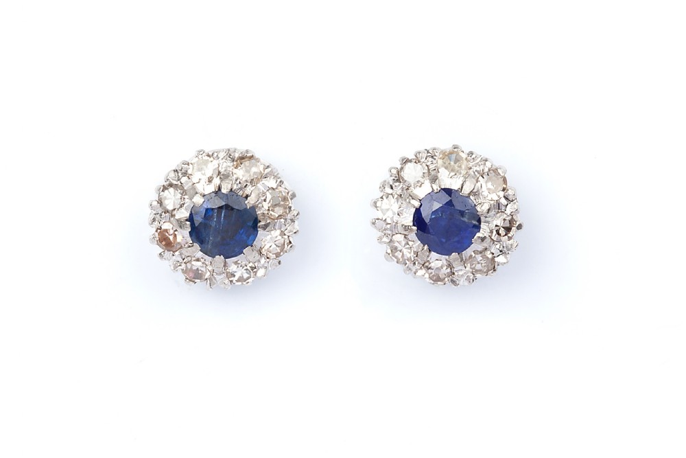 Sapphire and Diamond Earrings