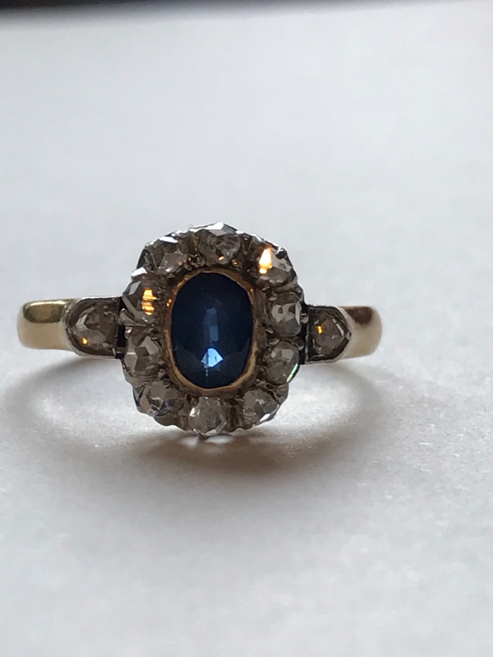 A Victorian Rose Cut Diamond and Sapphire View III
