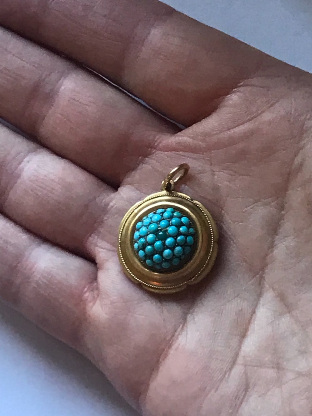 Victorian Turquoise 18ct Gold Pendant View III