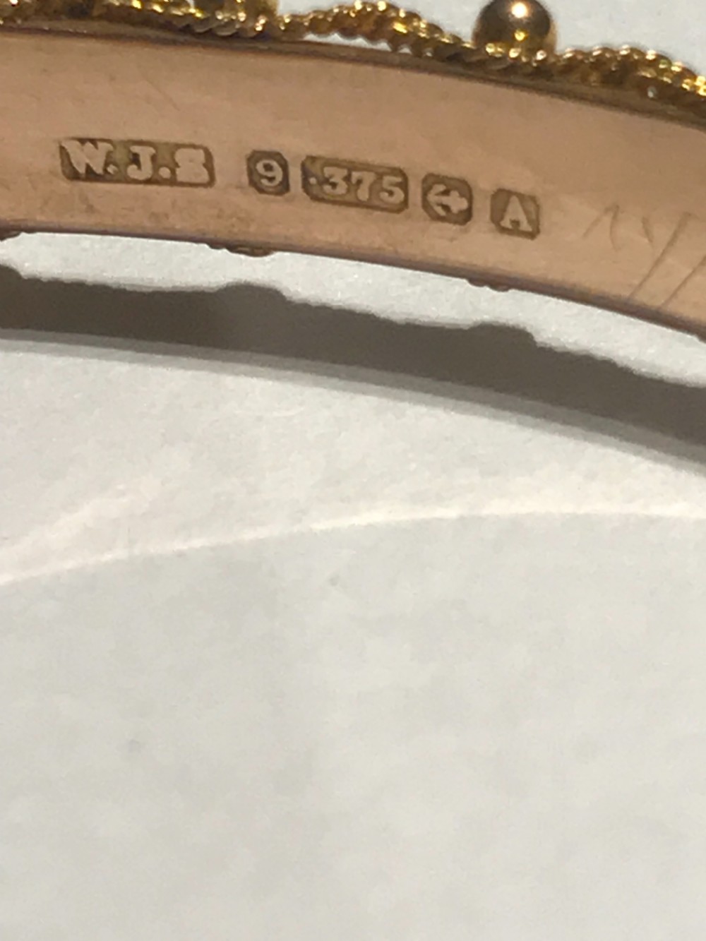 Edwardian Rose Gold Engraved Bangle View II