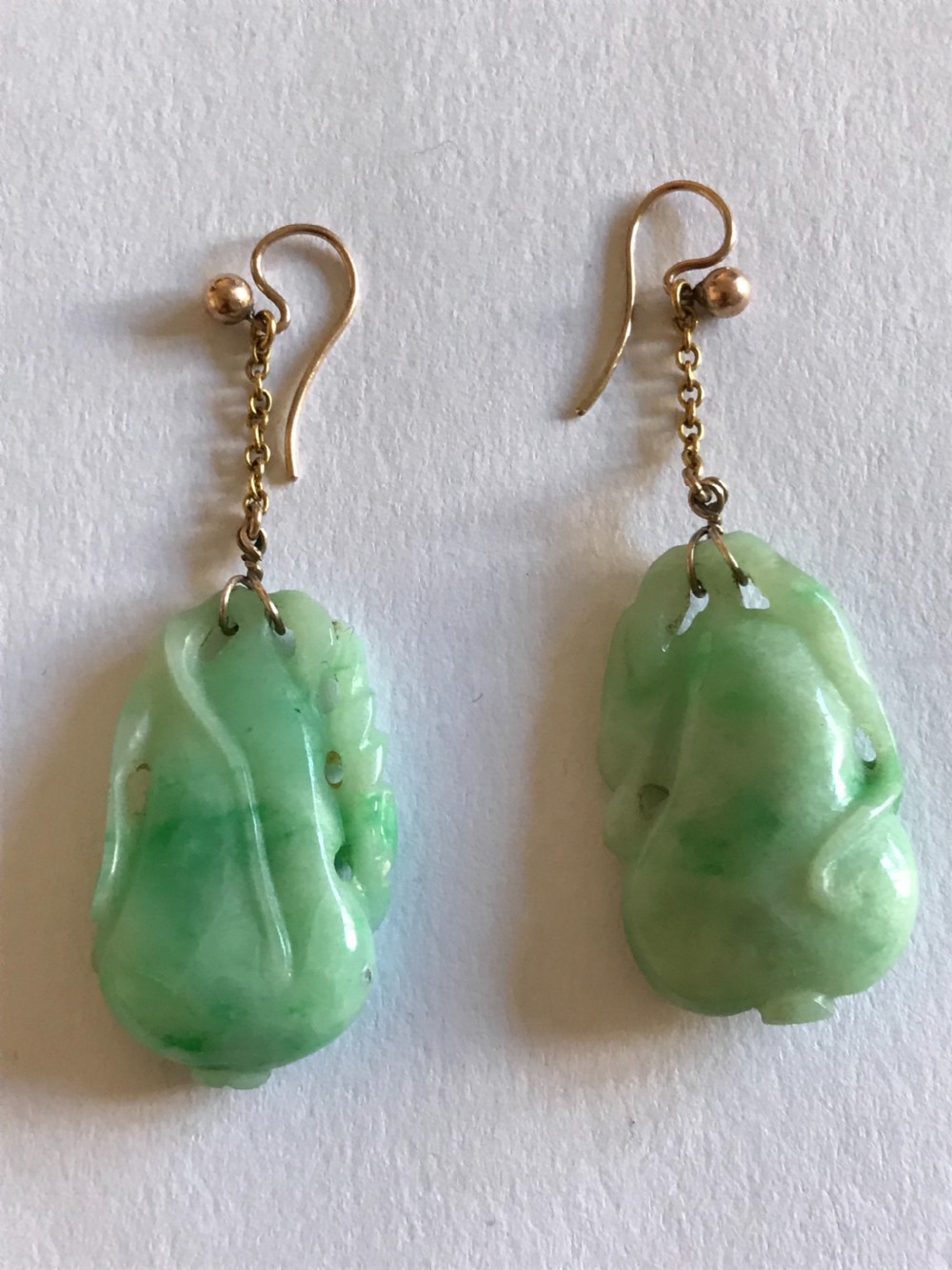Jade Gourd Antique Earrings View II