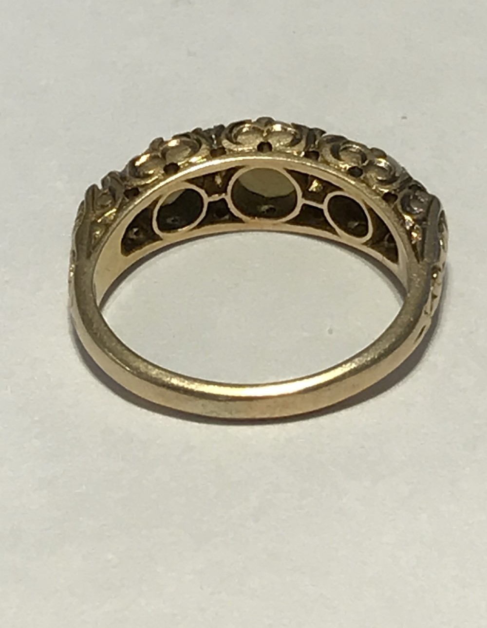 A Pearl And Rose Cut Diamond Antique 14ct Gold Victorian Ring View III
