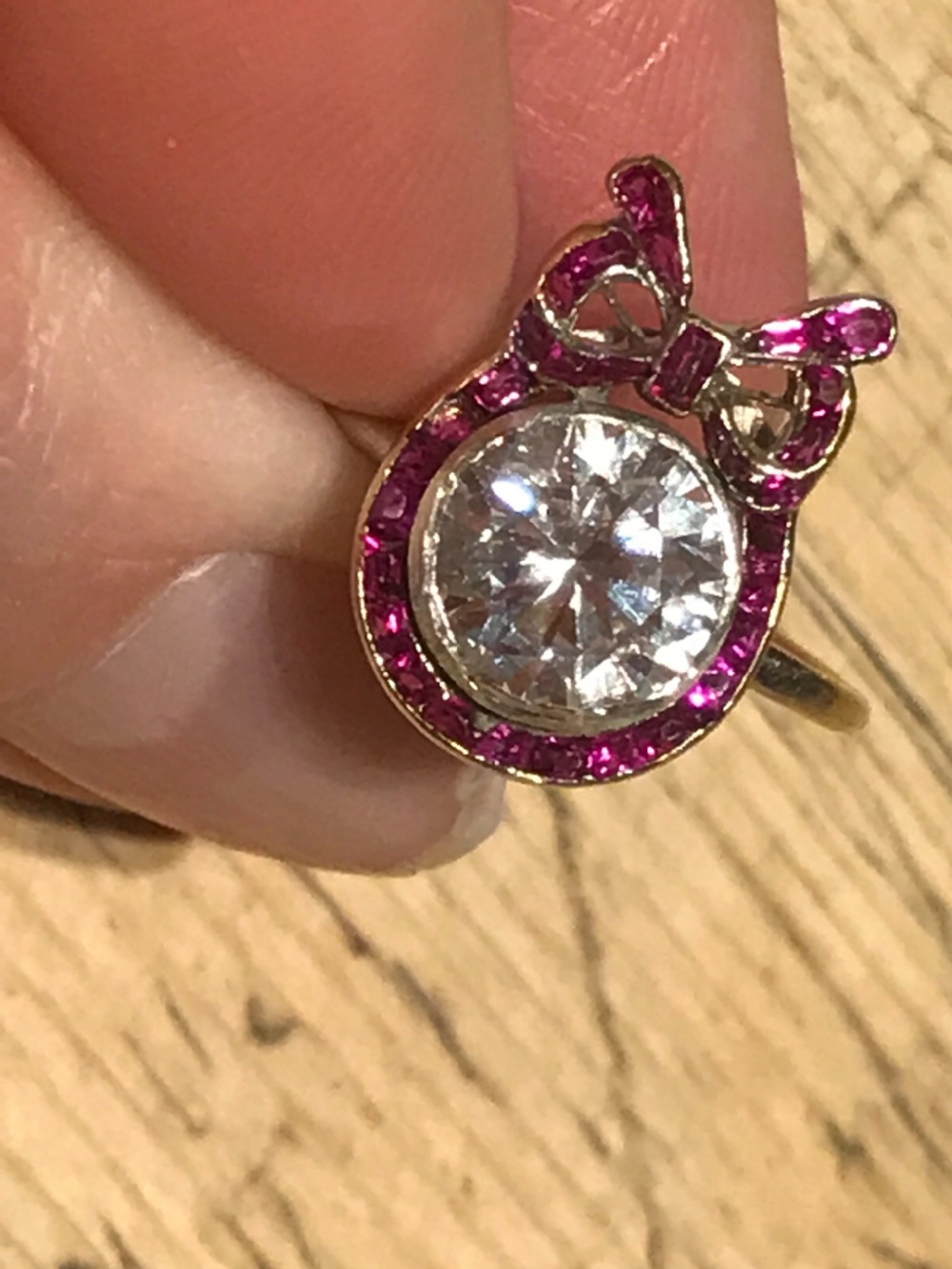 An Edwardian Zircon and Ruby Ring