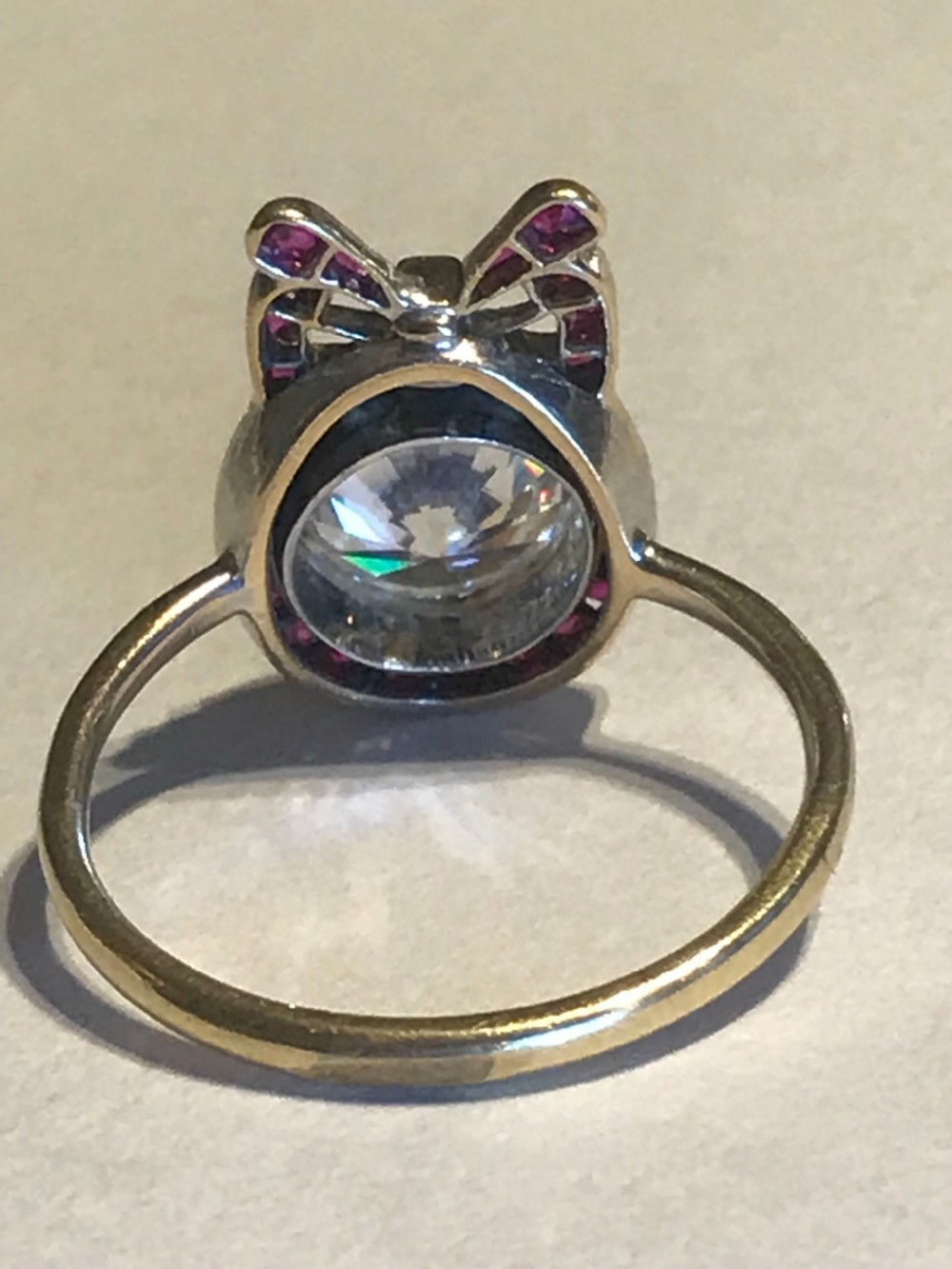 An Edwardian Zircon and Ruby Ring View II