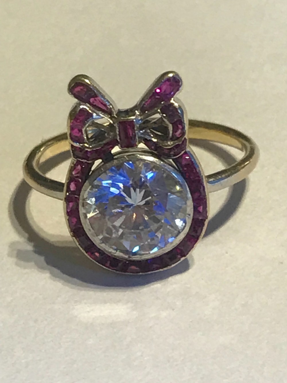 An Edwardian Zircon and Ruby Ring View III