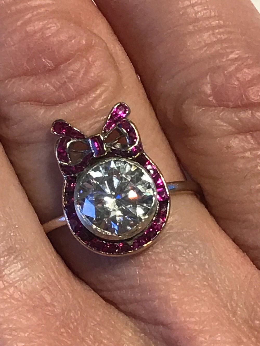 An Edwardian Zircon and Ruby Ring View VI