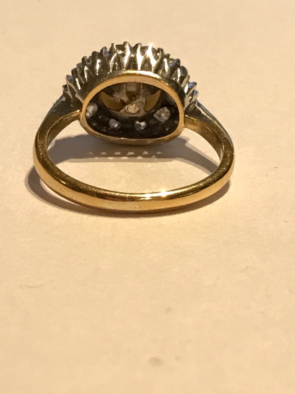 Old Cut Diamond and Pearl Ring View V