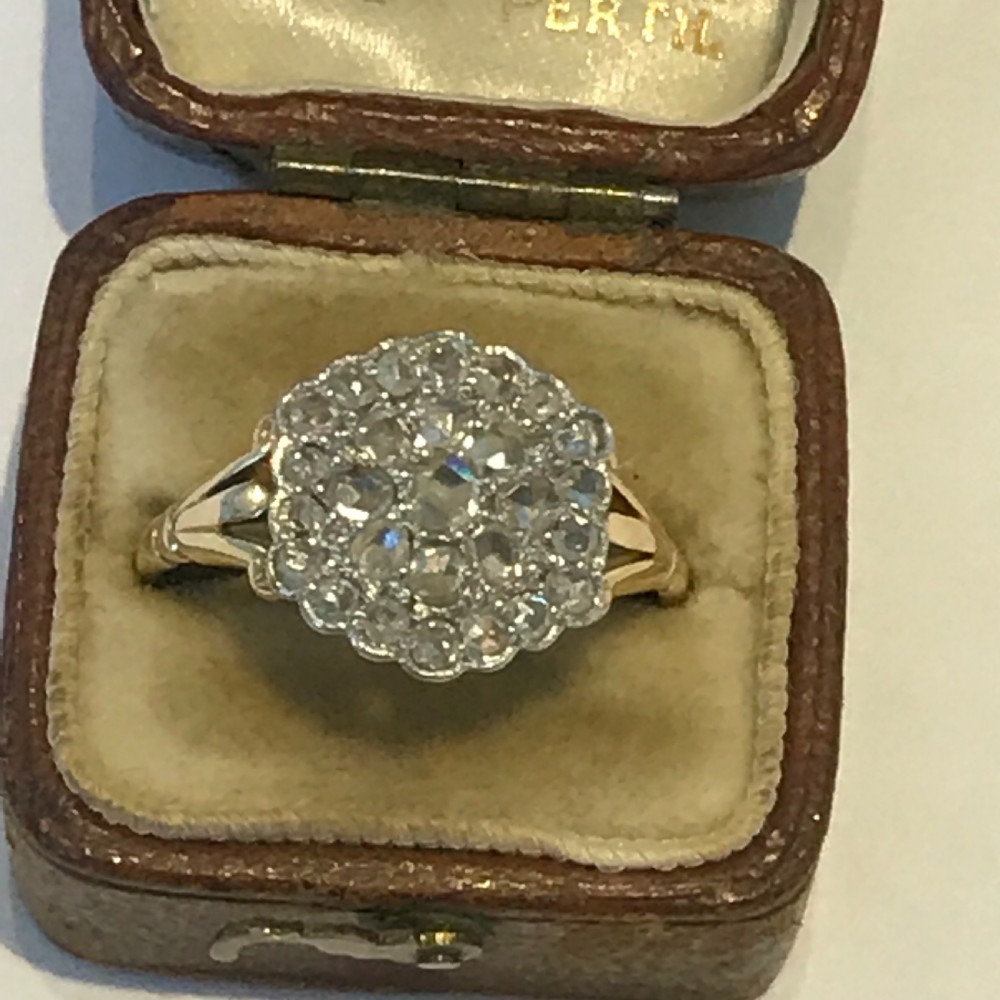 Antique Early 20th Century Diamond Cluster Ring