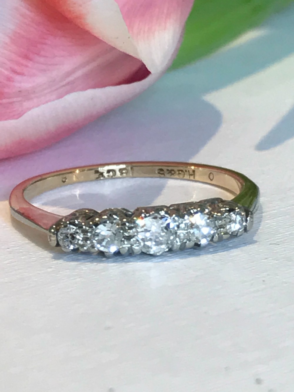 Old Cut Diamond 0.4ct 18k and Platinum Ring View III