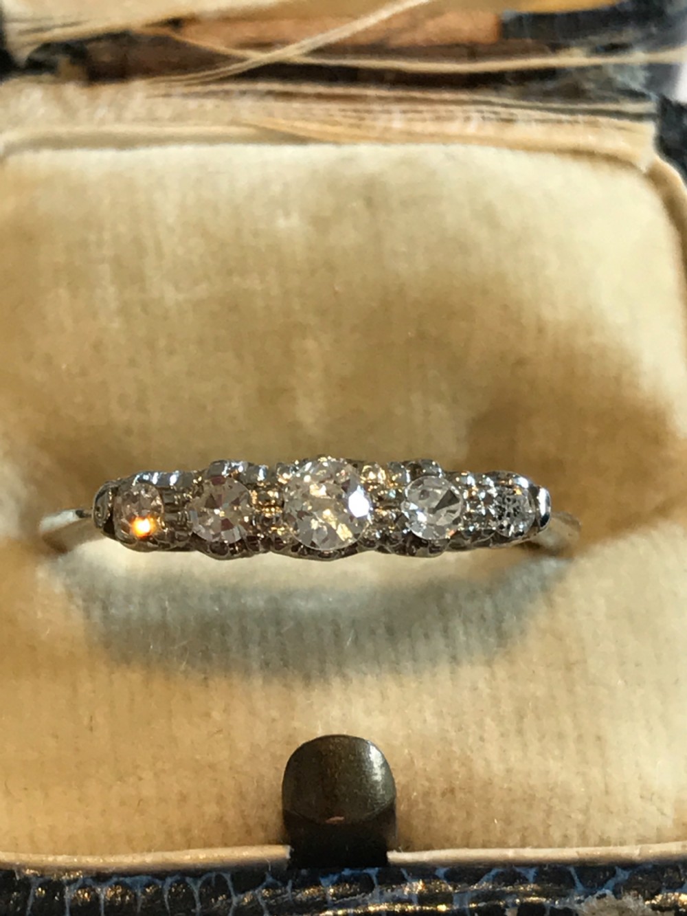 Old Cut Diamond 0.4ct 18k and Platinum Ring View V