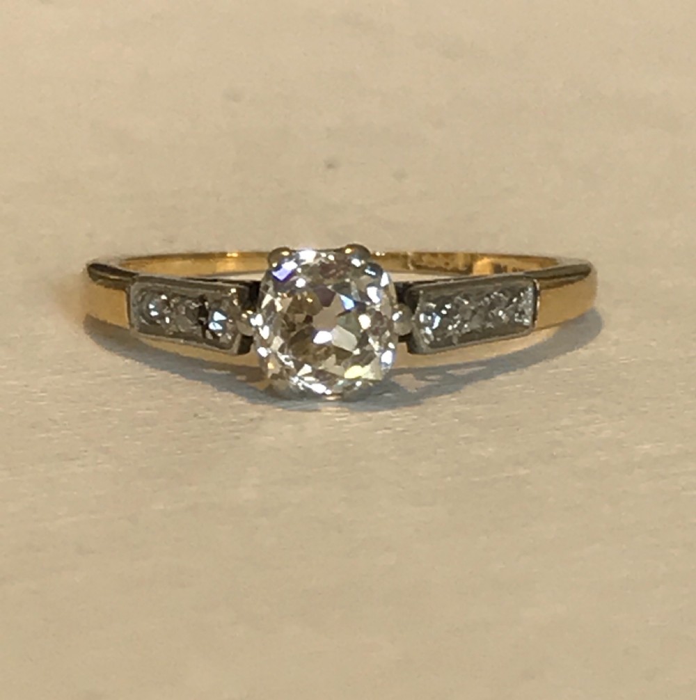 An Old Cut Diamond Platinum 18ct  Gold Ring View II