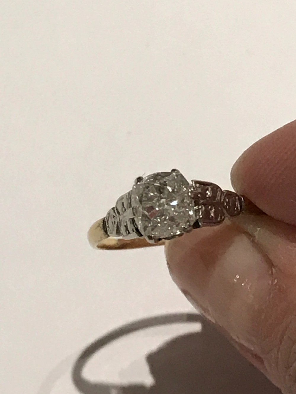 Antique Old Cut Diamond Engagement Ring View V