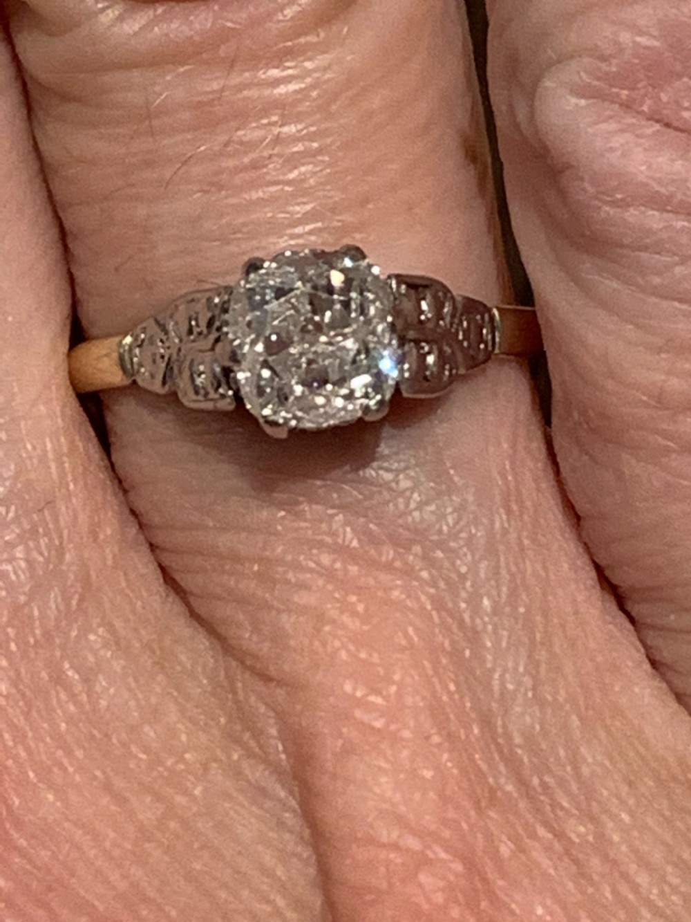 Antique Old Cut Diamond Engagement Ring View VI